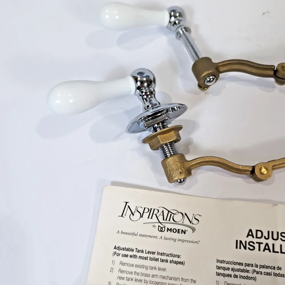 TOILET FLUSH LEVERS Moen Inspirations Tank Lever Porcelain & Chome 1 Complete